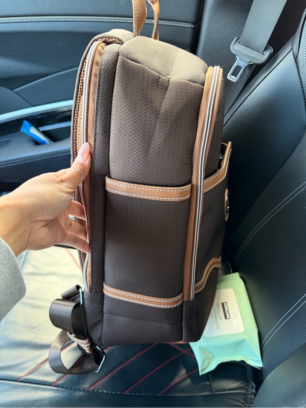 DELSEY Paris Chatelet Air 2.0 Travel Laptop Backpack Chocolate Brown - Picture 6 of 14